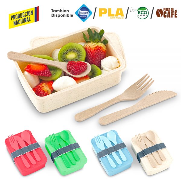 VA-965 Portacomidas con Cubiertos Eco Square II -Produccion Nacional