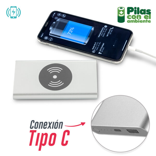 TE-316-1 Pila Recargable con Cargador Inalámbrico 4000mah