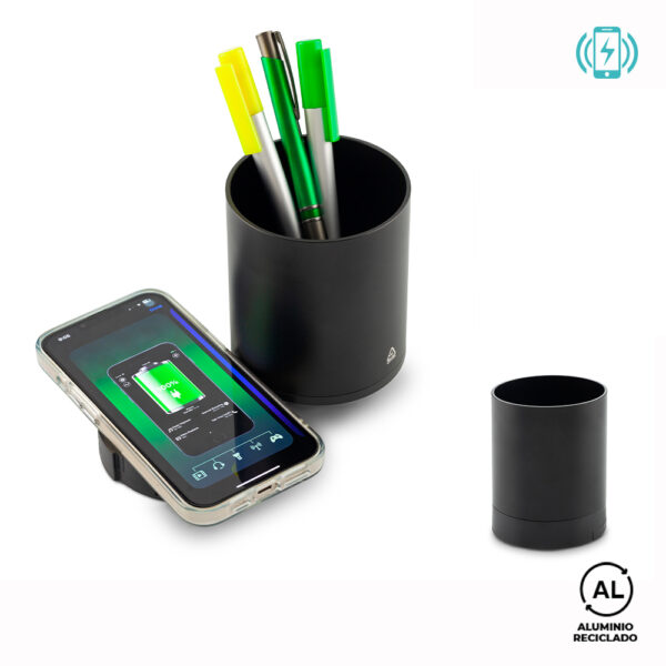 TE-601 Cargador Inalámbrico en Aluminio Reciclado