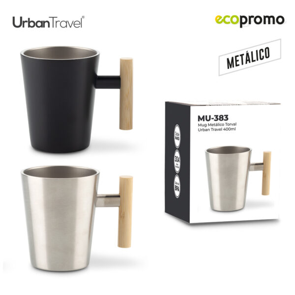 MU-383 Mug Metálico Torval Urban Travel 400ml