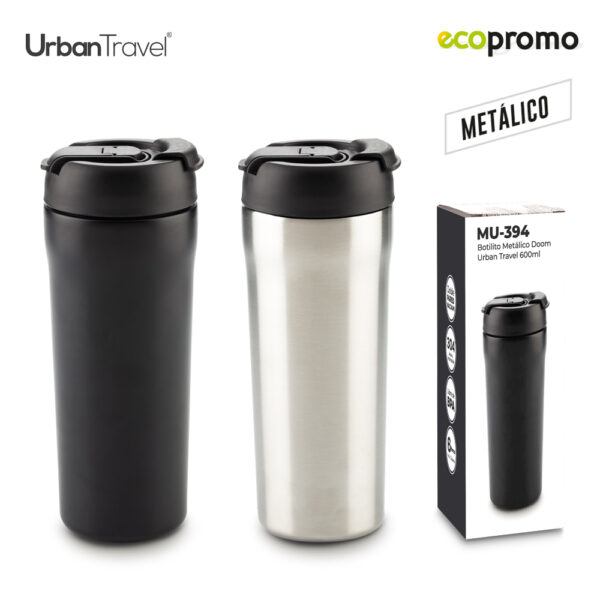 MU-394 Botilito Metálico Doom Urban Travel 600ml