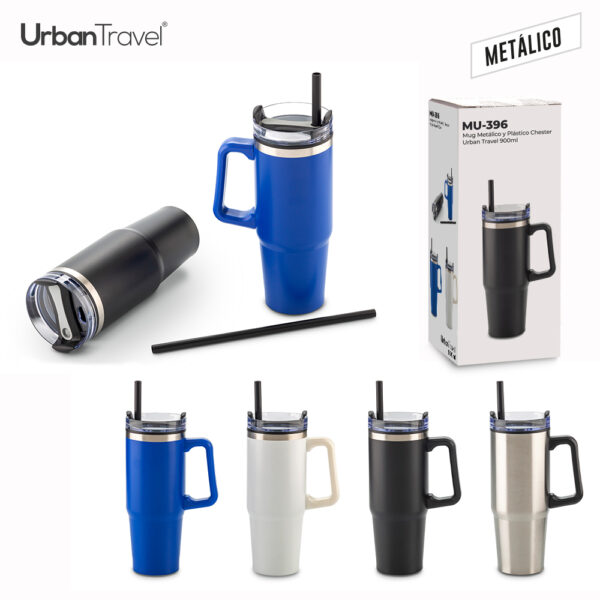 MU-396 Mug Metálico y Plástico Chester Urban Travel 900ml