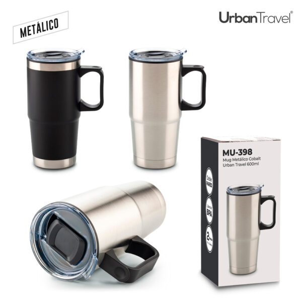 MU-398 Mug Metálico Cobalt Urban Travel 600ml