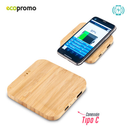 TE-463-1 Cargador Inalámbrico Bamboo Square II