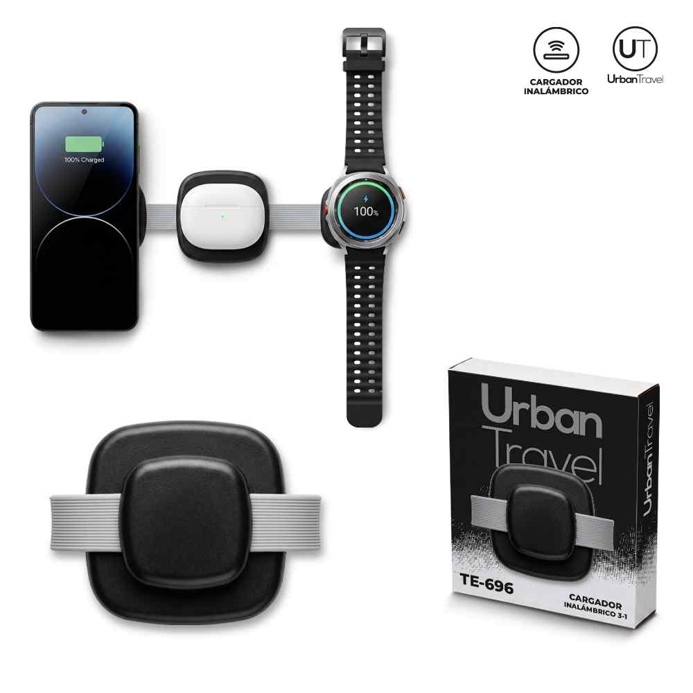 TE-696 CARGADOR INALAMBRICO 3-1 URBAN TRAVEL