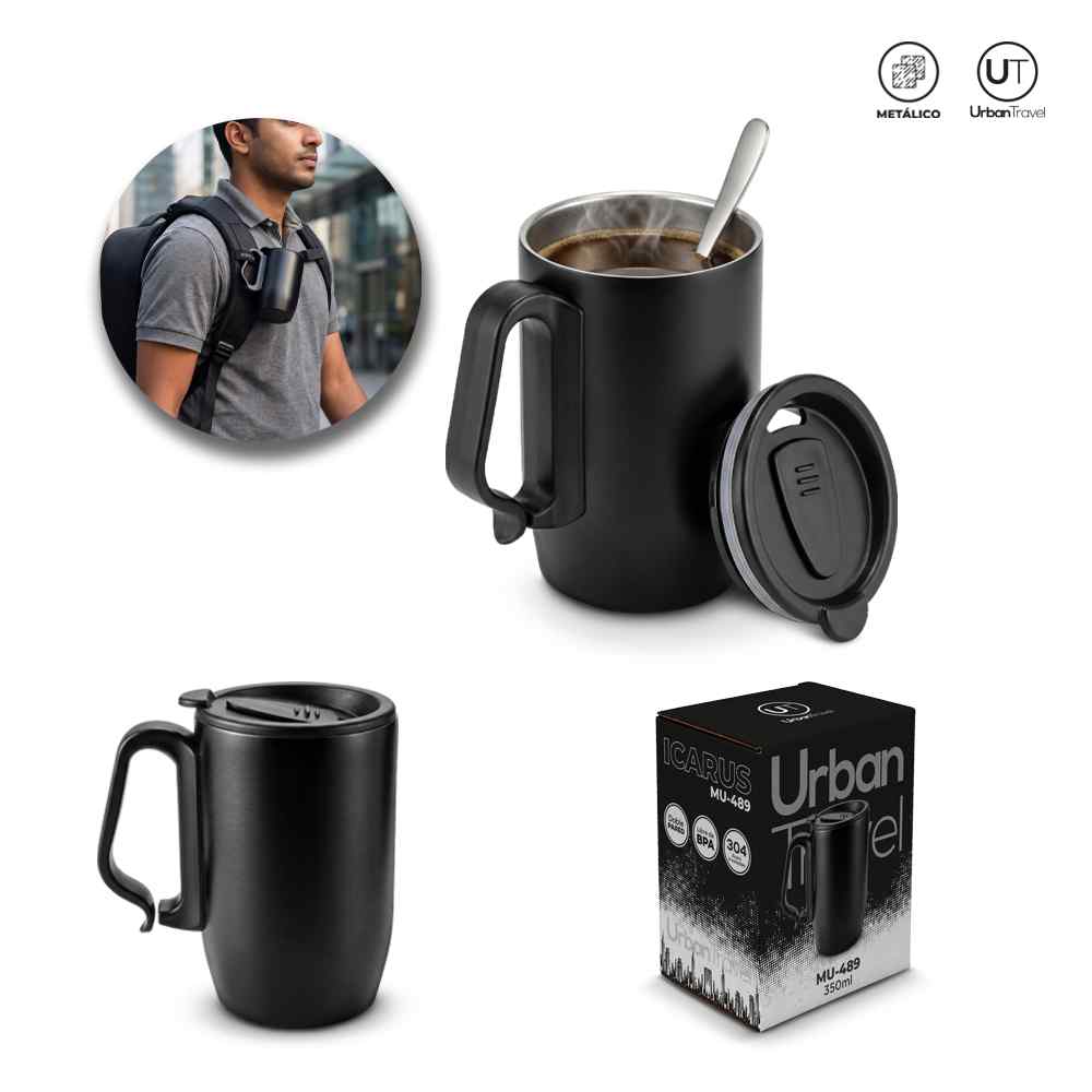 MU-489 MUG METALICO ICARUS URBAN TRAVEL 350ml